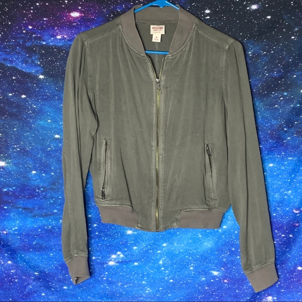 Mossimo- Green Bomber Jacket Size Medium - image 1